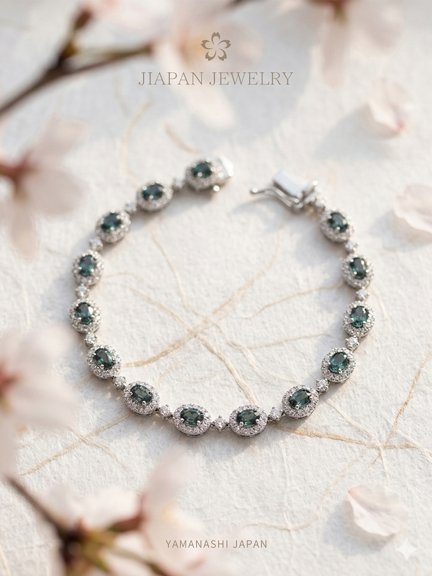 1.58ct 天然亚历山大石钻石手链 | 日本藏家级传承系列