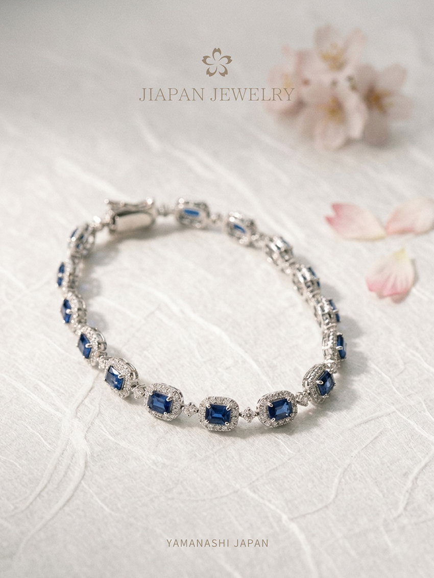 5.01ct 天然蓝宝石钻石手链 | 日本藏家级传承系列