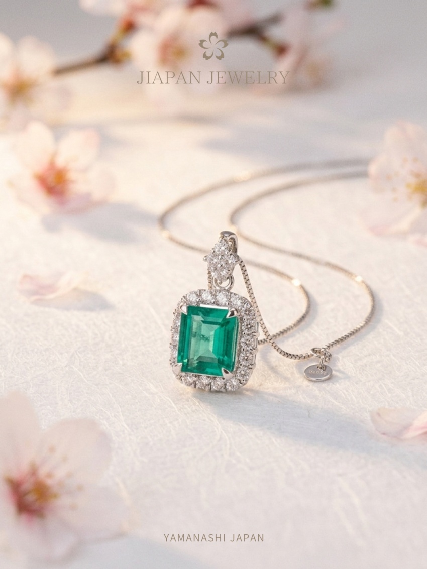 2.42ct 天然祖母绿钻石项链 | 日本藏家级传承系列