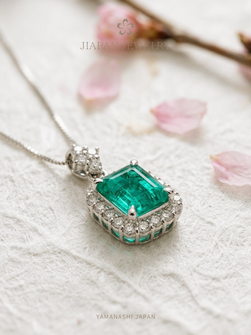 2.42ct 天然祖母绿钻石项链 | 日本藏家级传承系列